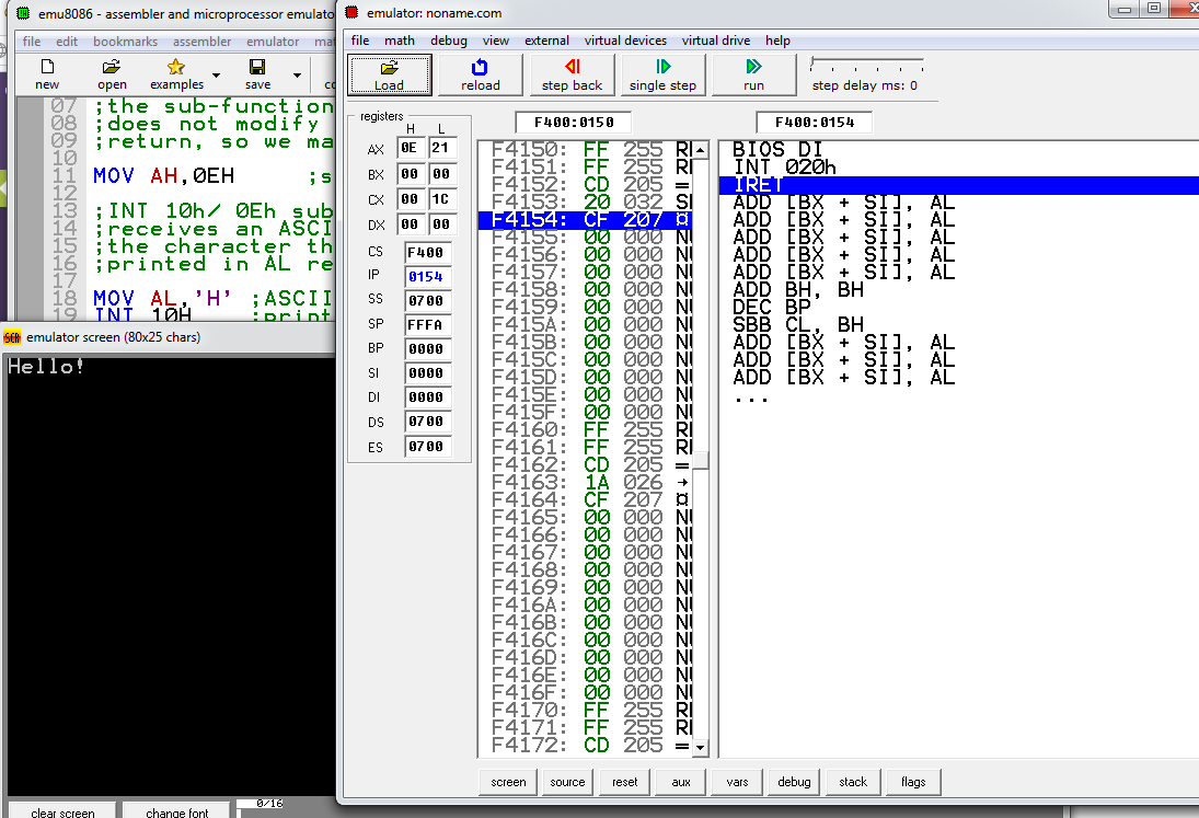 Add f. Emu 8086 ассемблер. ASCII таблица ассемблер. Символы ассемблер. Программа в emu8086.